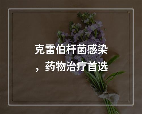 克雷伯杆菌感染，药物治疗首选