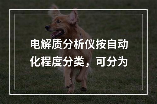 电解质分析仪按自动化程度分类，可分为