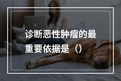 诊断恶性肿瘤的最重要依据是（）