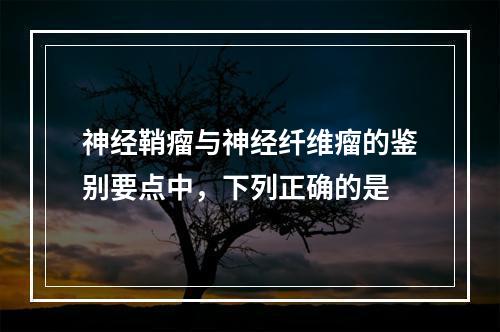 神经鞘瘤与神经纤维瘤的鉴别要点中，下列正确的是