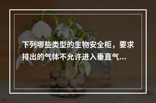 下列哪些类型的生物安全柜，要求排出的气体不允许进入垂直气流的