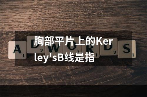 胸部平片上的Kerley'sB线是指