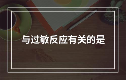 与过敏反应有关的是