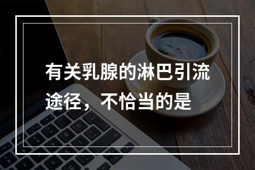 有关乳腺的淋巴引流途径，不恰当的是