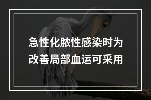 急性化脓性感染时为改善局部血运可采用