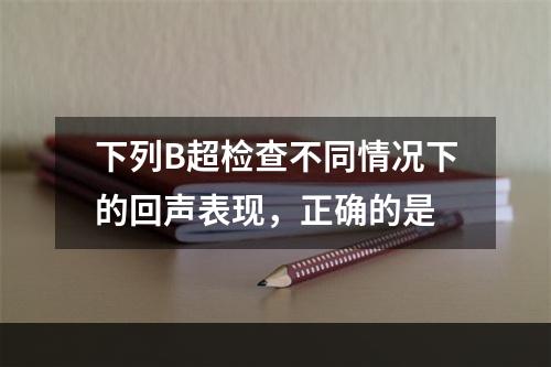 下列B超检查不同情况下的回声表现，正确的是