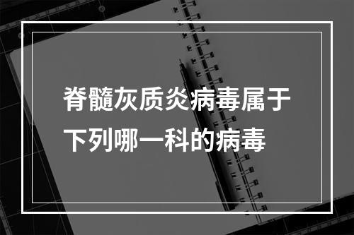 脊髓灰质炎病毒属于下列哪一科的病毒