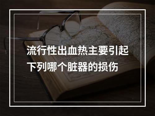 流行性出血热主要引起下列哪个脏器的损伤