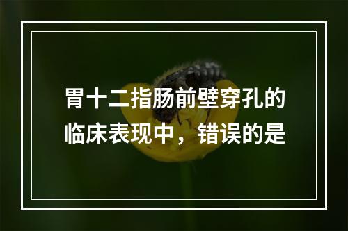 胃十二指肠前壁穿孔的临床表现中，错误的是