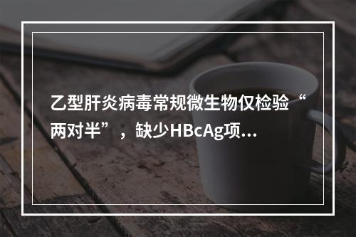 乙型肝炎病毒常规微生物仅检验“两对半”，缺少HBcAg项目，