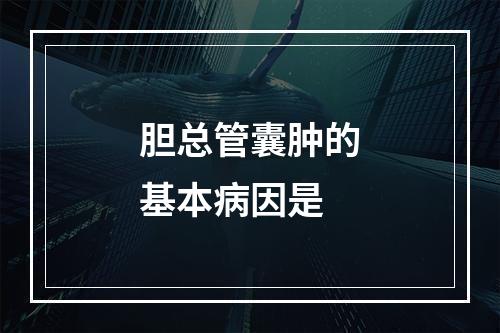 胆总管囊肿的基本病因是