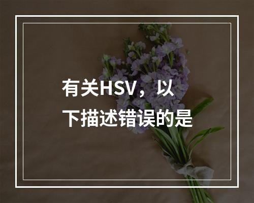 有关HSV，以下描述错误的是