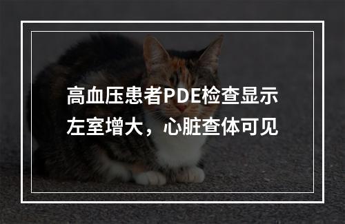 高血压患者PDE检查显示左室增大，心脏查体可见