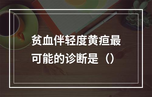 贫血伴轻度黄疸最可能的诊断是（）