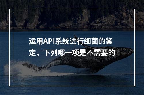 运用API系统进行细菌的鉴定，下列哪一项是不需要的