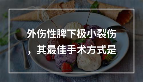 外伤性脾下极小裂伤，其最佳手术方式是