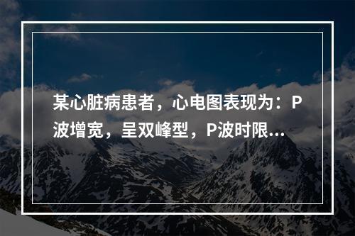 某心脏病患者，心电图表现为：P波增宽，呈双峰型，P波时限0．