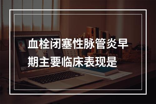 血栓闭塞性脉管炎早期主要临床表现是