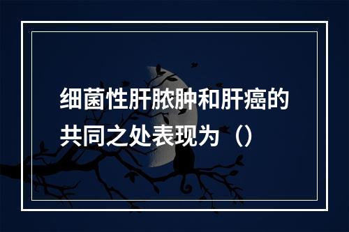 细菌性肝脓肿和肝癌的共同之处表现为（）