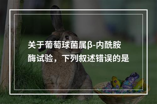 关于葡萄球菌属β-内酰胺酶试验，下列叙述错误的是