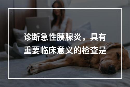 诊断急性胰腺炎，具有重要临床意义的检查是