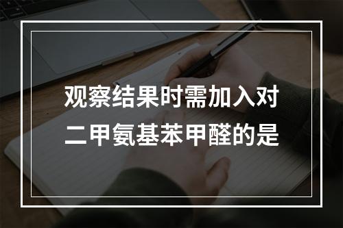 观察结果时需加入对二甲氨基苯甲醛的是