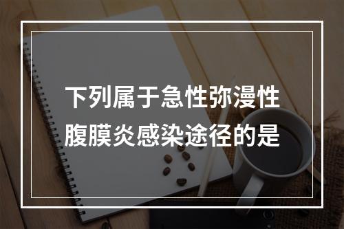 下列属于急性弥漫性腹膜炎感染途径的是