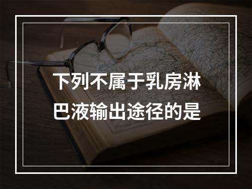 下列不属于乳房淋巴液输出途径的是