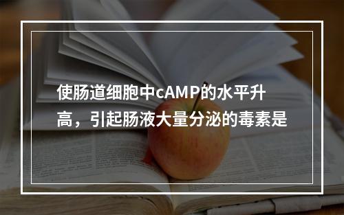 使肠道细胞中cAMP的水平升高，引起肠液大量分泌的毒素是