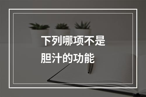 下列哪项不是胆汁的功能