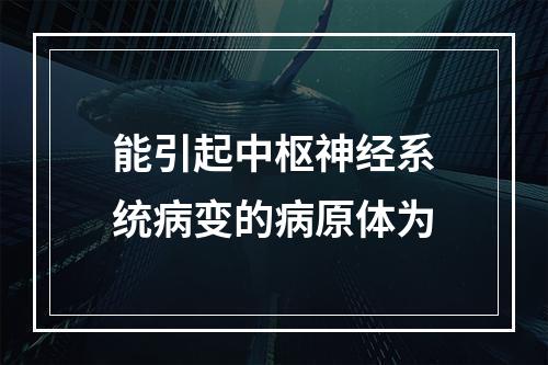 能引起中枢神经系统病变的病原体为