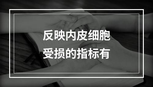 反映内皮细胞受损的指标有