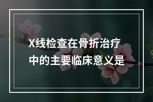 X线检查在骨折治疗中的主要临床意义是