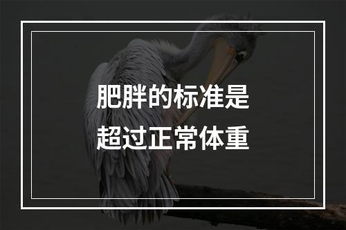 肥胖的标准是超过正常体重