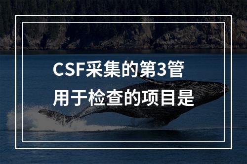 CSF采集的第3管用于检查的项目是