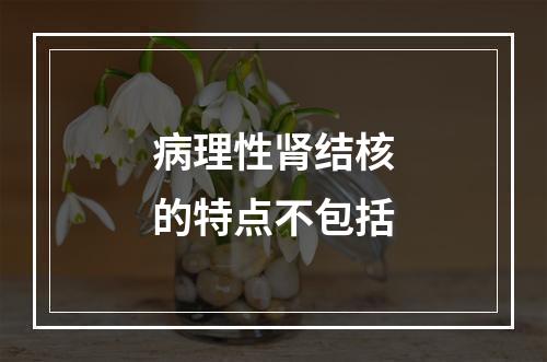 病理性肾结核的特点不包括