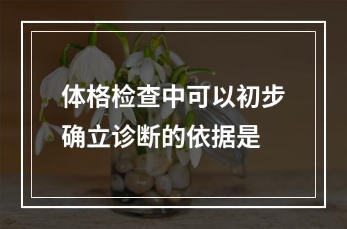 体格检查中可以初步确立诊断的依据是