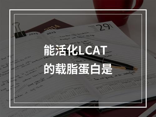 能活化LCAT的载脂蛋白是