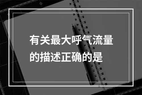 有关最大呼气流量的描述正确的是