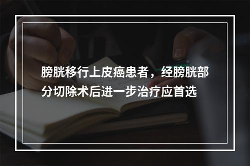 膀胱移行上皮癌患者，经膀胱部分切除术后进一步治疗应首选