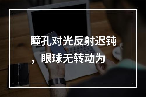 瞳孔对光反射迟钝，眼球无转动为