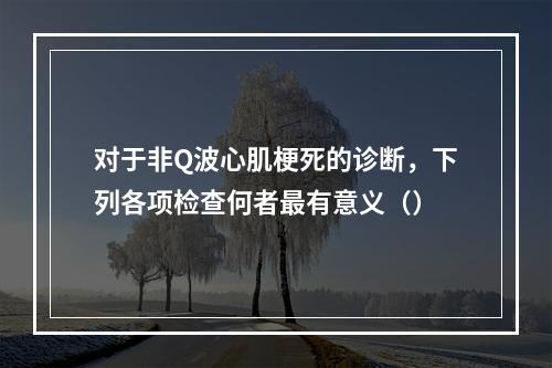 对于非Q波心肌梗死的诊断，下列各项检查何者最有意义（）