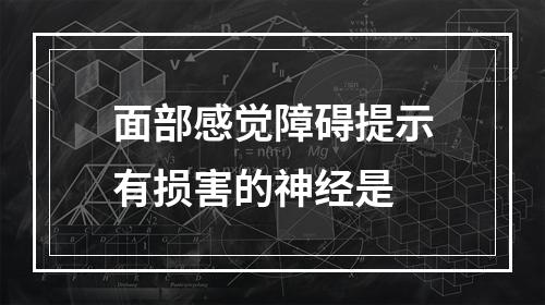 面部感觉障碍提示有损害的神经是