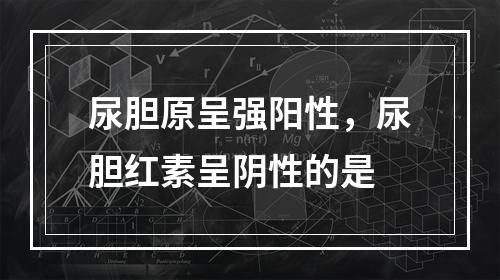 尿胆原呈强阳性，尿胆红素呈阴性的是