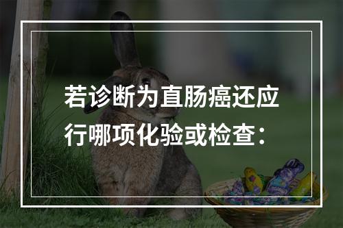 若诊断为直肠癌还应行哪项化验或检查：