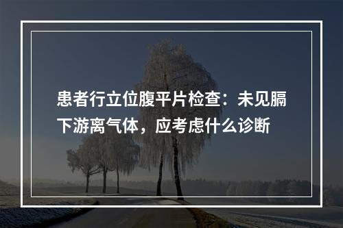 患者行立位腹平片检查：未见膈下游离气体，应考虑什么诊断