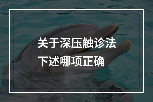 关于深压触诊法下述哪项正确