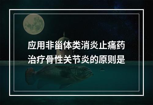 应用非甾体类消炎止痛药治疗骨性关节炎的原则是