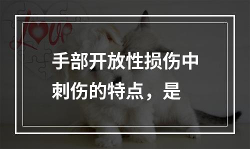 手部开放性损伤中刺伤的特点，是