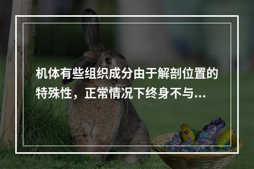 机体有些组织成分由于解剖位置的特殊性，正常情况下终身不与免疫